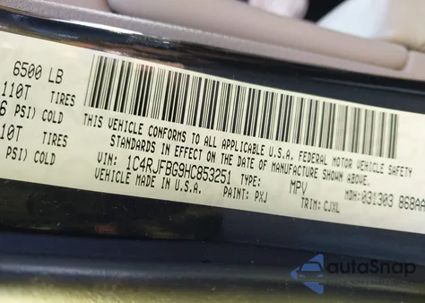 2017 Jeep Grand Cherokee Limited 4X4 z USA, uszkodzony, nr VIN 1C4RJFBG9HC853251